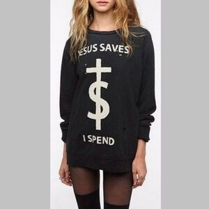 Unif Jesus saves I spend Tee